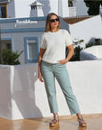 Siobhan Mom Jeans in Aqua