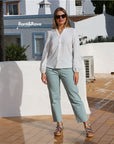 Siobhan Mom Jeans in Aqua