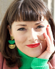 Jenny Fan in Emerald Wood and Brass