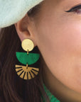 Jenny Fan in Emerald Wood and Brass