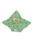 Cotton Cuddle Cloth with Bird Teething Ring Green