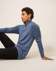 Newport Merino Jumper in Chambray Blue