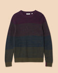 Twisted Colourblock Jumper in Plum Multi