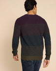 Twisted Colourblock Jumper in Plum Multi