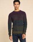 Twisted Colourblock Jumper in Plum Multi