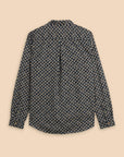 Geo Floral Printed Shirt in Navy