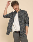 Geo Floral Printed Shirt in Navy