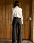 Vega Wide Leg Jeans in Black Denim