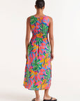 Midi Dress with Multi Coloured Pattern