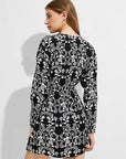 Gocina Mini Dress in Navy with Floral Pattern