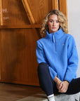 April Half Zip Jacket in Cornflower Blue