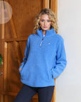 April Half Zip Jacket in Cornflower Blue