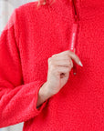 April Half Zip Jacket in Tomato