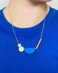 Multishape Plus Necklace in Cobalt Blue and Marble