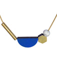 Multishape Plus Necklace in Cobalt Blue and Marble