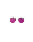 Tulip Hand painted Wooden Studs Pink