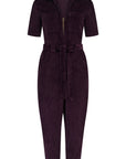 Meredith Boiler Suit in Dark Plum Chord