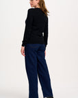 Cece Sequin Jumper in Black, Sequin Wave