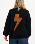 Yvette Cardigan in Black with Lightning Flash