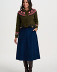 Olana Cardigan in Olive Goat Meadow Fairisle
