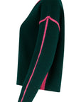 Rozalia Jumper in Jade with Pink Trim