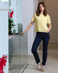Lola Straight Leg Jean in Mid Blue