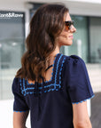Reyna Top in Navy