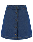 Trixie Mini Skirt in Deep Blue Denim