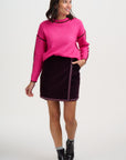 Suzie Cord Mini Skirt in Dark Plum