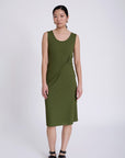 Gathered Dress in Khaki
