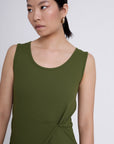 Gathered Dress in Khaki