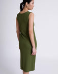 Gathered Dress in Khaki