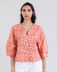 Geometric Print Cotton Shirt