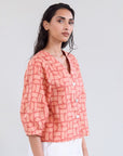 Geometric Print Cotton Shirt