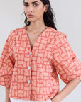 Geometric Print Cotton Shirt