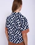 Printed Cotton Shirt with Waves