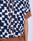 Printed Cotton Shirt with Waves