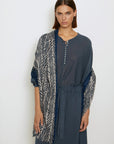 Ethnic Print Scarf in Navy