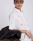 Swiss Embroidered Cotton Shirt