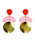 Megadrop Earrings in Red and Pink