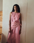 Aurora Dress in Dark Pink