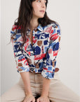 Larissa Shirt in Marine Forms Chalk