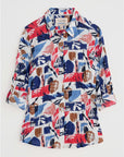 Larissa Shirt in Marine Forms Chalk