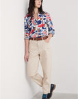 Larissa Shirt in Marine Forms Chalk