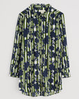 Wren Flutter Shirt in Camellia Stripe Forest Green