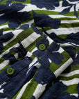 Wren Flutter Shirt in Camellia Stripe Forest Green