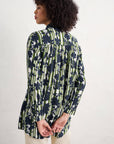 Wren Flutter Shirt in Camellia Stripe Forest Green