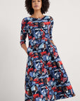 Wild Bouquet 3/4 Sleeve Midi Dress