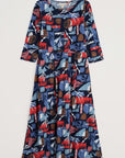 Wild Bouquet 3/4 Sleeve Midi Dress