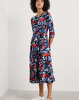 Wild Bouquet 3/4 Sleeve Midi Dress